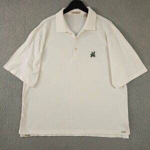 Peter Millar Polo Shirt Mens XL White Mercerized Cotton Laurel Valley Golf Club